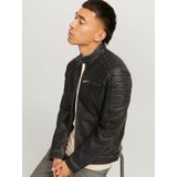 Jack & Jones Lederimitatjacke JJEROCKY WASHED PU JACKET NOOS mit Bandkragen
