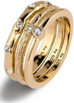Elli Ring-Set Ringset Glas Kristalle Weiß (3 tlg) 925 Sterling Silber