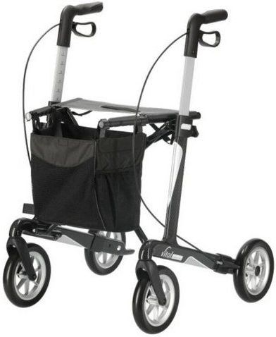 RUSSKA Rollator Russka Rollator Vital Carbon Plus - Carbonschwarz 62 cm Sitzhöhe