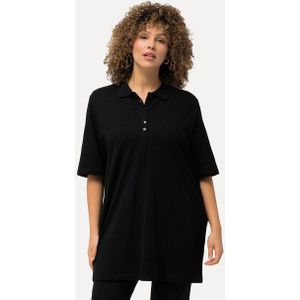 Ulla Popken T-Shirt Poloshirt Piqué Polokragen Samt-Knopfleiste