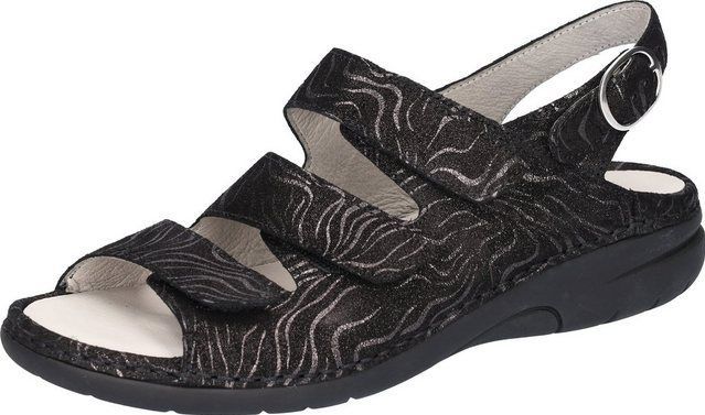 Waldläufer GUNNA Riemchensandale, Sommerschuh, Sandalette, Keilabsatz, in Metallic-Optik, G-Weite