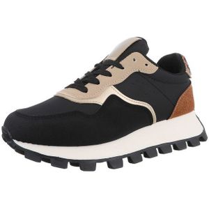 Ital-Design Damen Low-Top Freizeit Sneaker (88930533) Keilabsatz/Wedge Sneakers Low in Schwarz