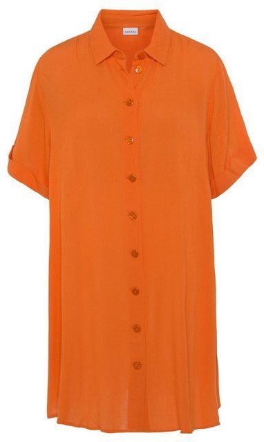 LASCANA Longbluse mit Knopfleiste, Kurzarmbluse, Blusenkleid, sommerlich