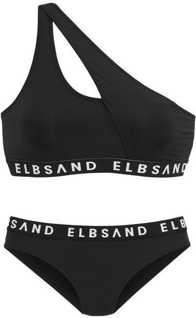Elbsand Bustier-Bikini mit Markenschriftzügen in Kontrastfarbe
