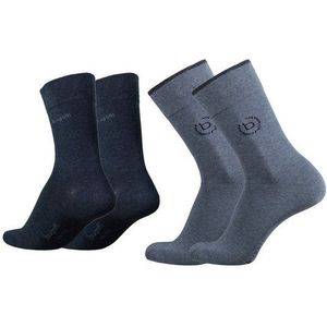 bugatti Socken 6762443446 bugatti Herren 4er Pack Logo + uni basic schwarz, jeans melange