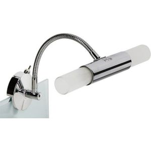 TRANGO LED Spiegelleuchte, LED wechselbar, warmweiß, 2162-028B Modern 2-flammig LED Spiegelleuchte *FLEXI* Spiegel Clip-Leuchte mit schwenkbar Flexarm in Chrom inkl. 2x G9 LED Leuchtmittel - LED wechselbar, warmweiß, 2162-028B Modern 2-flammig LED Spiegelleuchte *FLEXI* Spiegel Clip-Leuchte mit schwenkbar Flexarm in Chrom inkl. 2x G9 LED Leuchtmittel - 2x satiniertes Glas & ON/OFF Schalter – Spiegellampe, 2x satiniertes Glas & ON/OFF Schalter – Spiegellampe