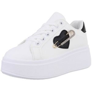 Ital-Design Damen Low-Top Freizeit Sneaker (88930465) Keilabsatz/Wedge Sneakers Low in Weiß