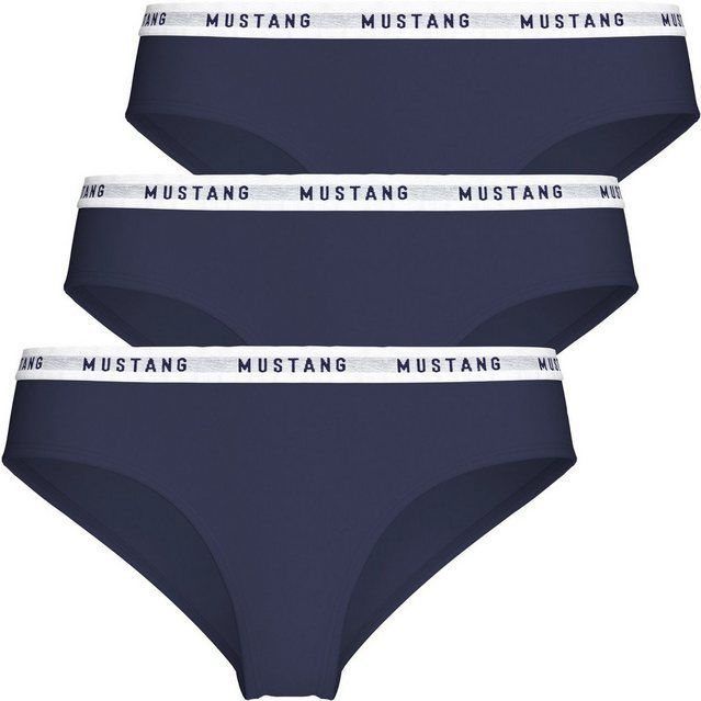 MUSTANG Hipster Hipster Unterwäsche Unterhose (Set, 3-St., 3er-Pack) atmungsaktiv - formstabil - vegan - sportlicher Sitz - niedriger Bund