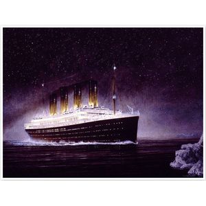Posterlounge Poster Francis Mastrangelo, RMS Titanic bei Nacht, Maritim Malerei
