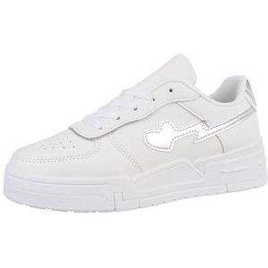 Ital-Design Damen Low-Top Freizeit Sneaker (86188027) Keilabsatz/Wedge Sneakers Low in Weiß