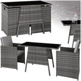 tectake Sitzgruppe Rattan Sitzgruppe, (Set, 3-tlg), Tisch mit abnehmbarer Glasplatte