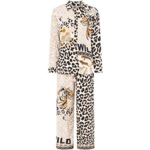 Zwillingsherz Shirtbluse "Leo Love" Set mit Leo Muster aus Viskose, lange Hose und Bluse