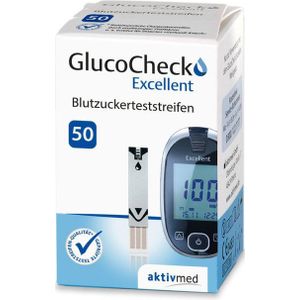 GlucoCheck Blutzucker-Teststreifen GlucoCheck Excellent Teststreifen, 50-St.