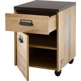 Home affaire Rollcontainer SHERWOOD, mit Apothekergriffen aus Metall, Breite 47 cm, Soft-Close-Funktion