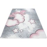 Ayyildiz Teppiche Kinderteppich Kids 580, rechteckig, Höhe: 12 mm, auch in rund, Teddybär, Sterne Design, Kurzflor