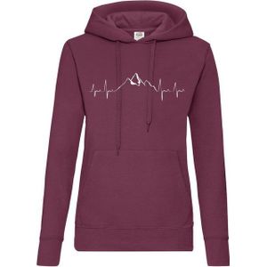 Youth Designz Kapuzenpullover Heartbeat Mountain Damen Hoodie Pullover mit Trendigem Wander Frontdruck