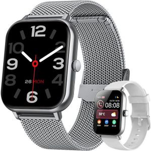 ibettertec Smartwatch, 2025 Neueste Damen und Herren uhr mit Telefonfunktion Smartwatch (4.6 cm/1.83" HD Voll Touchscreen " Zoll) Fitness Tracker uhr mit IP68/ Herzfrequenz/ SpO2, BlutdruckEchtzeitüberwachung