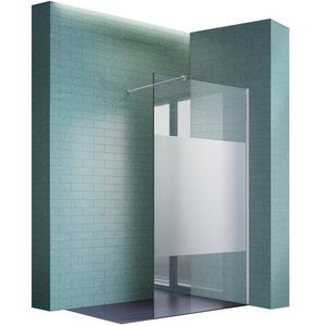 SONNI Walk-in-Dusche Walk in Duschwand Teilsatiniert Glas 80cm-120cm Glas Dusche, Teilsatiniert Glas