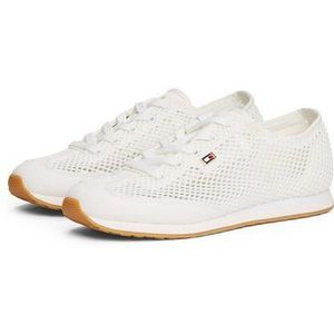Tommy Hilfiger TH OPEN MESH LOW PROFILE RUNNER Sneaker, Freizeitschuh, Halbschuh, Schnürschuh mit seitlicher Logoflagge