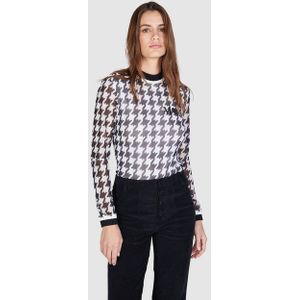 MARC AUREL Langarmshirt mit Hahnentrittmuster