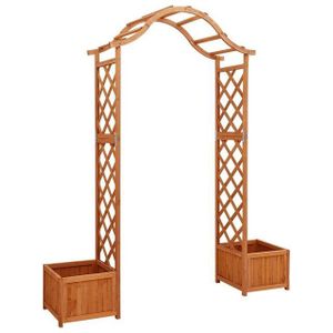 furnicato Rosenbogen Garten-Pergola mit Blumenkasten Massivholz Tanne
