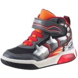 Geox J INEK BOY C - Blinkschuh Sneaker High Top Sneaker, Schnürboots mit coolem Motiv