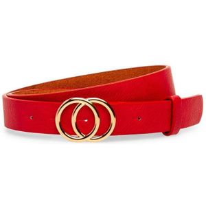 Caspar Synthetikgürtel GU322 eleganter Damen Hüftgürtel mit Doppel Ringschnalle