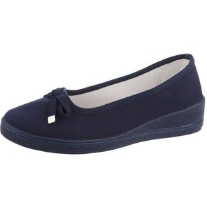 Ital-Design Damen Schlupfschuhe Freizeit Slipper (80200763) Keilabsatz/Wedge Slipper in Dunkelblau