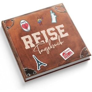 itenga Notizbuch itenga Reisetagebuch "Koffer" Erinnerungsbuch 88 Seiten 21x21cm