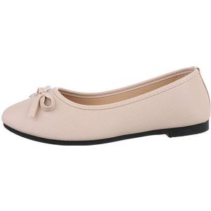 Ital-Design Damen Freizeit Ballerina (85894040) Blockabsatz Klassische Ballerinas in Beige