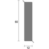 PROVISTON Sockelleiste Hartschaum PVC, 12 x 60 x 2500 mm, Basalt, Kunststoff Fußleiste