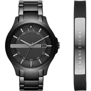 ARMANI EXCHANGE Quarzuhr AX7101, (Set, 2-tlg., mit Armband), Armbanduhr, Herrenuhr, Datum, Edelstahlarmband
