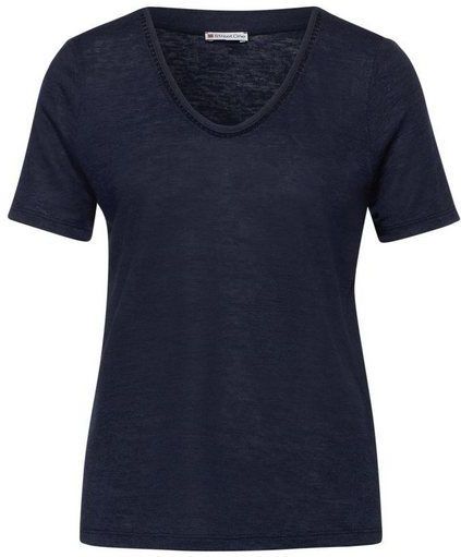 STREET ONE T-Shirt - Kurzarm, Rundhalsausschnitt, Weicher Baumwollmix