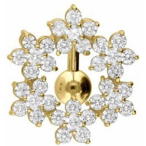 PIERCINGLINE Bauchnabelpiercing Chirurgenstahl Bananabell BLUMENKRANZ (Bananabells / 1 Stk)