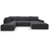 WERK2 Wohnlandschaft Hugo-U U-Form, Design Wohnlandschaft in Cord mit Schlaffunktion & Bettkasten