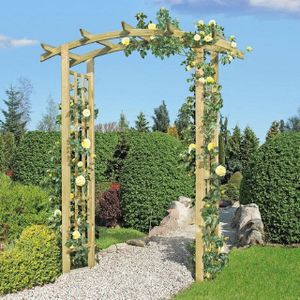 Gartenpirat Pergola Torbogen Pergola Holzbogen aus Holz KDI mit Rankgitter Rosenbogen Rank