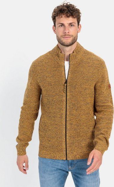 camel active Strickjacke mit Reißverschluss Stehkragen