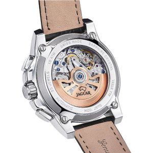 JAGUAR Chronograph Jaguar Herrenuhr Leder schwarz Jaguar Le, (Chronograph), Herren Armbanduhr rund, Lederarmband schwarz