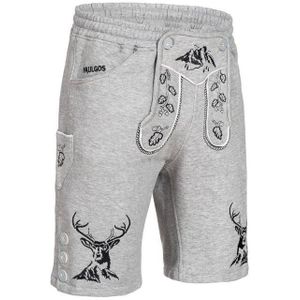 PAULGOS Trachtenhose Herren Jogginghose Design Lederhose Kurz Sweathose Bermuda Shorts JOK4