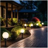 GLOBO LIGHTING LED Gartenleuchte, LED-Leuchtmittel fest verbaut, Warmweiß, 8er Set LED Außen Solar Lampen Kugel Design Erd Spieß Steck