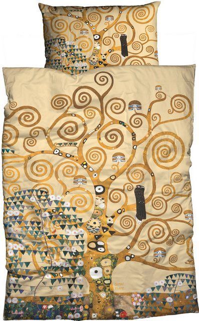 Goebel Bettwäsche Lebensbaum, Satin, 2 teilig, edles, elegantes Design