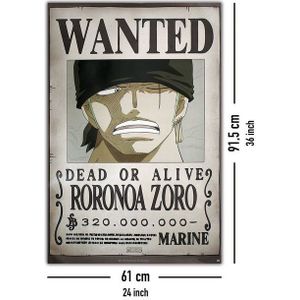 ABYstyle Poster One Piece Poster Wanted Roronoa Zoro 61 x 91,5 cm