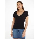 Tommy Jeans T-Shirt TJW SLIM ESSENTIAL RIB V SS mit Logostickerei