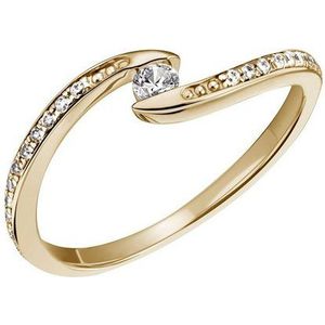 Firetti Fingerring Schmuck Geschenk Silber 925 Silberring Ring Welle glitzernd, mit Zirkonia (synth)
