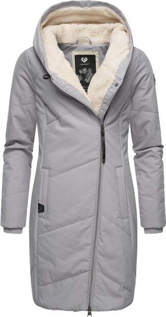 Ragwear Wintermantel Gordon Long gesteppter Winterparka mit asymmetrischem Kragen