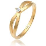 Elli DIAMONDS Verlobungsring Verlobung Vintage Diamant (0.03 ct) 585 Gelbgold