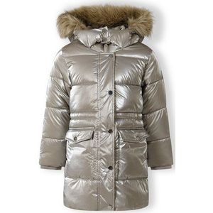 MINOTI Winterjacke Gefütterte Jacke im Metallic-Look, mit abnehmbarem Kunstfell (2y-14y)