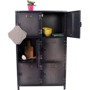 rikta Mehrzweckschrank vintage Metallschrank und Kommode mit 6 Türen