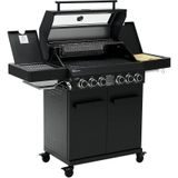 TAINO Gasgrill, PLATINUM YAMARA DARK 4+2, Gusseisenrost, Backburner, Sear-Brenner