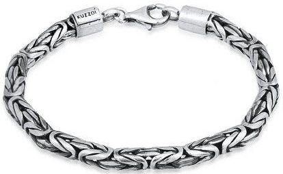 Kuzzoi Silberarmband Herren Königskette Rund 925 Silber, Twisted